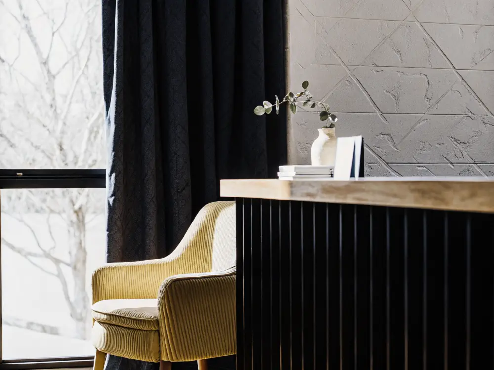The warm, welcoming Halcyon reception lounge